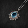 Blue Topaz Starburst Silver Pendant – Clarity & Expression