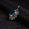Blue Topaz Starburst Silver Pendant – Clarity & Expression