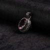 Pink Topaz Woven Halo Silver Pendant – Love & Harmony
