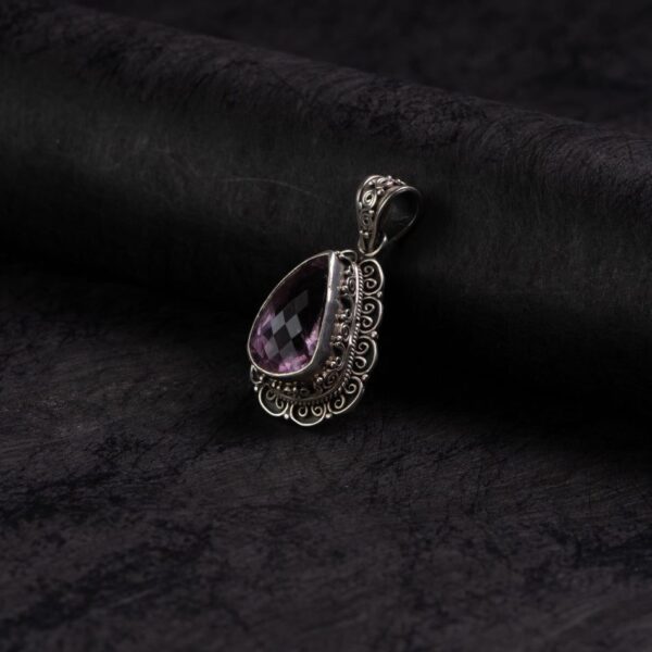 Amethyst Teardrop Filigree Silver Pendant – Clarity & Calm
