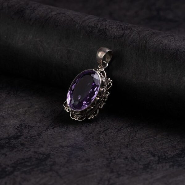 Royal Amethyst Silver Filigree Pendant – Clarity & Calm