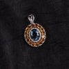 London Blue Topaz & Citrine Sunburst Silver Pendant – Clarity & Joy