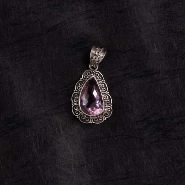 Amethyst Teardrop Filigree Silver Pendant – Clarity & Calm