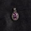 Pink Topaz Woven Halo Silver Pendant – Love & Harmony