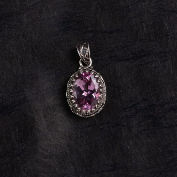 Pink Topaz Woven Halo Silver Pendant – Love & Harmony