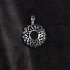 Blue Topaz Halo Circle Silver Pendant – Clarity & Expression