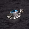 Blue Topaz Filigree Silver Pendant – Clarity & Communication