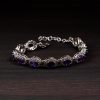 Amethyst Halo Silver Bracelet – Clarity & Calm