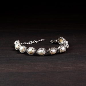 Moonlight Pearl Halo 925 Silver Bracelet – Grace & Serenity