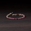 Pink Topaz 925 Silver Tennis Bracelet – Radiance & Love