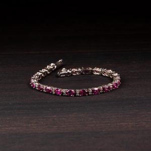 Pink Topaz 925 Silver Tennis Bracelet – Radiance & Love