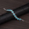 Turquoise Halo 925 Silver Bracelet – Calm & Protection