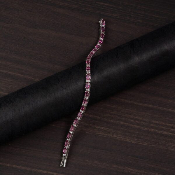 Pink Topaz 925 Silver Tennis Bracelet – Radiance & Love