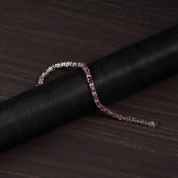 Pink Topaz 925 Silver Tennis Bracelet – Radiance & Love