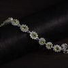 Peridot Blossom Halo Silver Bracelet – Prosperity & Renewal