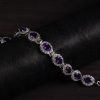 Amethyst Halo Silver Bracelet – Clarity & Calm