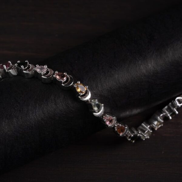 Rainbow Tourmaline 925 Sterling Silver Bracelet – Joy & Balance