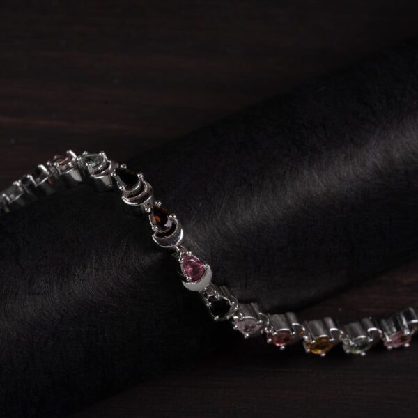 Rainbow Tourmaline 925 Sterling Silver Bracelet – Joy & Balance