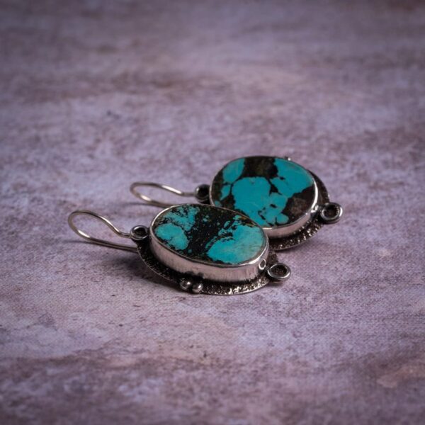Turquoise Sterling Silver Drop Earrings – Protection & Harmony