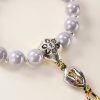 Pearlescent Ceramic Bead Bracelet (Grey, 10 mm) – Career & Focus