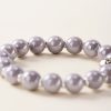 Pearlescent Ceramic Bead Bracelet (Grey, 10 mm) – Career & Focus