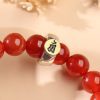 Red Agate Buddhist Guardian Deities Bracelet - Zodiac Bracelet for Luck, Protection - Buddha & Karma