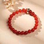 Red Agate Buddhist Guardian Deities Bracelet - Zodiac Bracelet for Luck, Protection - Buddha & Karma