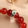 Red Agate Buddhist Guardian Deities Bracelet - Zodiac Bracelet for Luck, Protection - Buddha & Karma