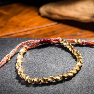 Tibetan Copper Beads Bracelet Handmade - For Healing, Strength & Protection - Buddha & Karma