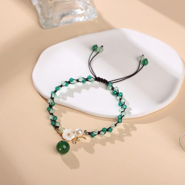 Jade Financial Success Anklet - Buddha & Karma