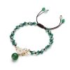 Jade Financial Success Anklet - Buddha & Karma