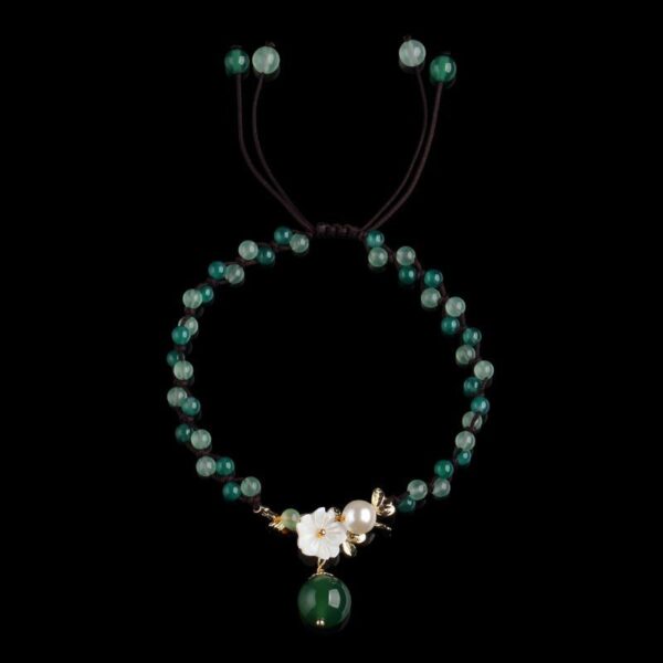 Jade Financial Success Anklet - Buddha & Karma