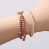 Rhodochrosite & Clear Quartz Double-Wrap Bracelet with Rose Quartz Pixiu – Love & Protection