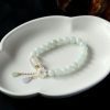 Natural Light Green Jade Bead Bracelet for Luck - Buddha & Karma
