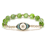 Natural Peridot Style Evil Eye Bracelet - Buddha & Karma