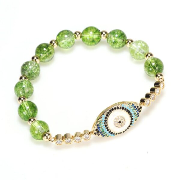Natural Peridot Style Evil Eye Bracelet - Buddha & Karma