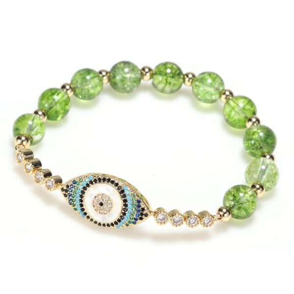 Natural Peridot Style Evil Eye Bracelet - Buddha & Karma