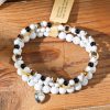 Gemstone Double-Strand Bracelet Collection with Heart Charm – Women’s Balance & Elegance