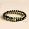 Double-Wrap Green Sandalwood & Black Onyx Bracelet – Balance & Protection