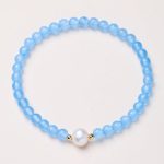 Aquamarine Bracelet with Pearl Focal – Women’s Calm & Elegance