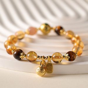 Golden Palace Bracelet – Citrine, Tiger’s Eye & Sunstone Harmony