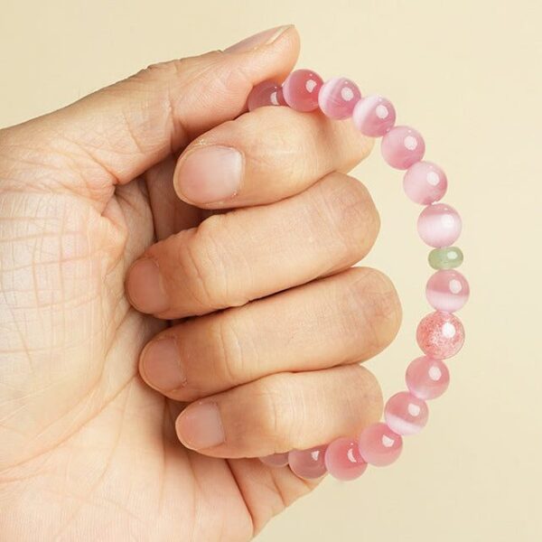 Pink Cat’s Eye Crystal Bracelet – Love, Luck & Romantic Energy