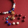 Cinnabar & Pearl Longevity Lock Bracelet – Blessing & Protection