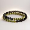 Double-Wrap Green Sandalwood & Black Onyx Bracelet – Balance & Protection