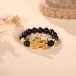 Pixiu Black Obsidian Wealth Ring - Buddha & Karma