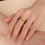 Pixiu Black Obsidian Wealth Ring - Buddha & Karma