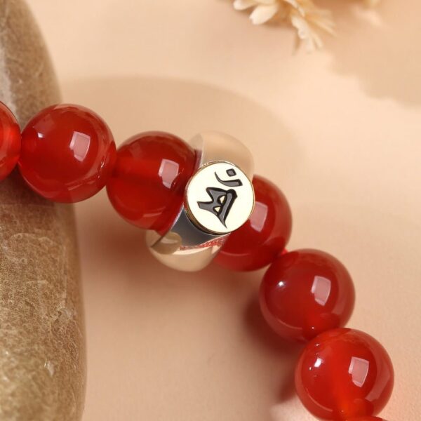 Red Agate Buddhist Guardian Deities Bracelet - Zodiac Bracelet for Luck, Protection - Buddha & Karma