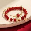 RedAgateFuBraceletSet1 Red Agate Fu Bracelet Set - Buddha & Karma