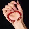 RedAgateFuBraceletSet5 Red Agate Fu Bracelet Set - Buddha & Karma