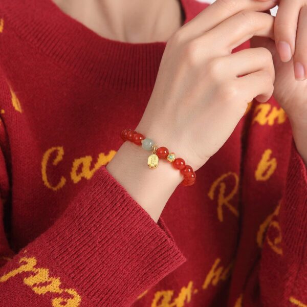 Red Agate Good Fortune Bracelet - Buddha & Karma